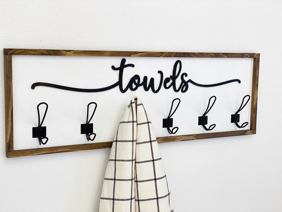 Bathroom Towel Hook Personalized Towel Hook Bathroom Decor Pool Towel Rack Farmhouse Bathroom Towel Hook Sign Pool Towel Hook Etsy