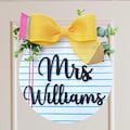 Personalized Teacher Door Hanger, Teacher Door Sign, Name Sign Classroom, Custom School Teacher Gift Back to School, Wooden Door Sign School