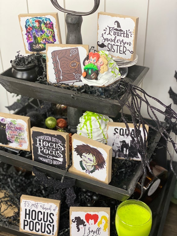 Hocus Pocus Themed Halloween Tiered Tray Decorations
