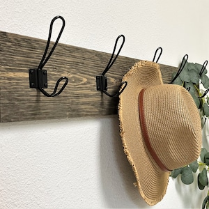 Distressed  Wall Hook for Coats Towels Hats Rustic Farmhouse Wall Hook Farmhouse Coat Rack Entryway Mudroom Bathroom Organizer