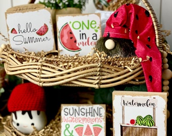 Watermelon Tiered Tray | Watermelon Decor| Tiered Tray Decor | Farmhouse Style Signs