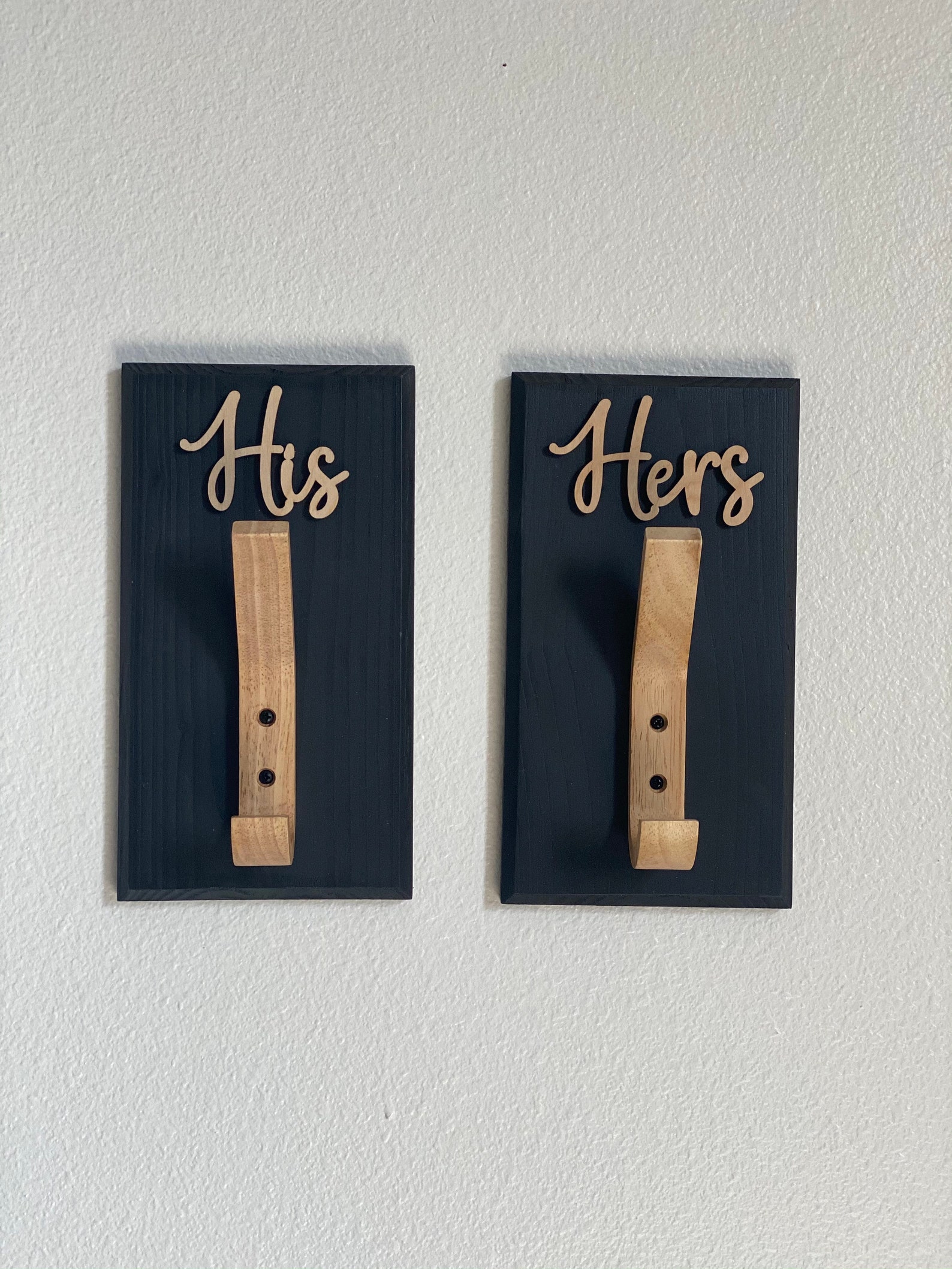 His and Hers Towel Hook Personalized Hook Bathroom Towel Etsy