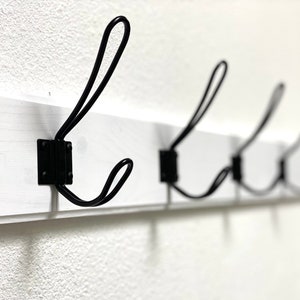 Farmhouse Wood Coat Rack White Wall Hook Large Entryway Hook  Coat Hook  Towel Hook  Farmhouse Hook  Rustic Wall Hook Farmhouse Coat Hook