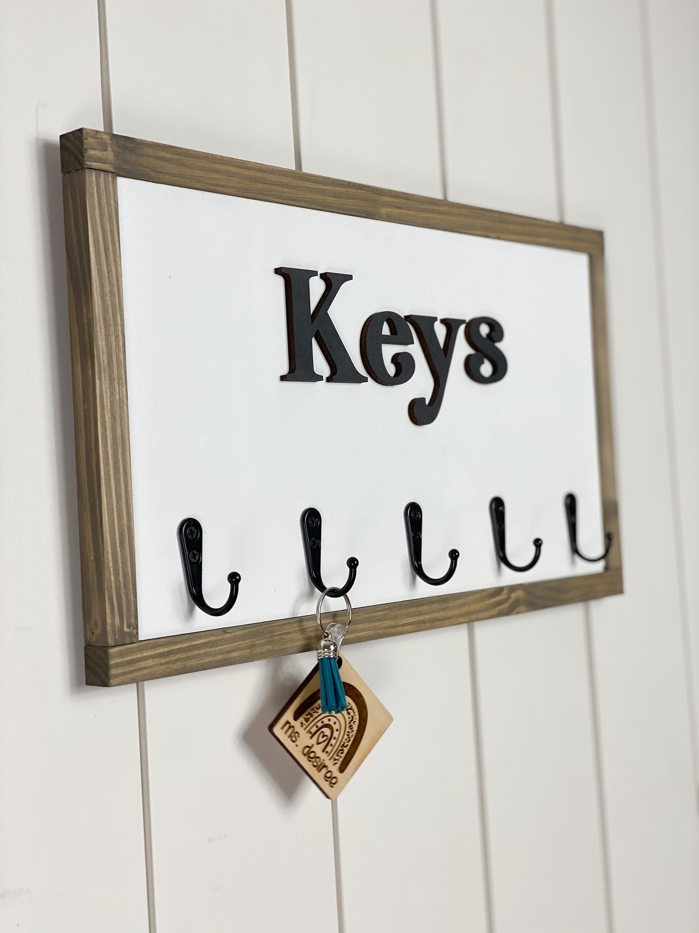 Front Door Key Holder Entryway Key Organizer Wooden Key Etsy