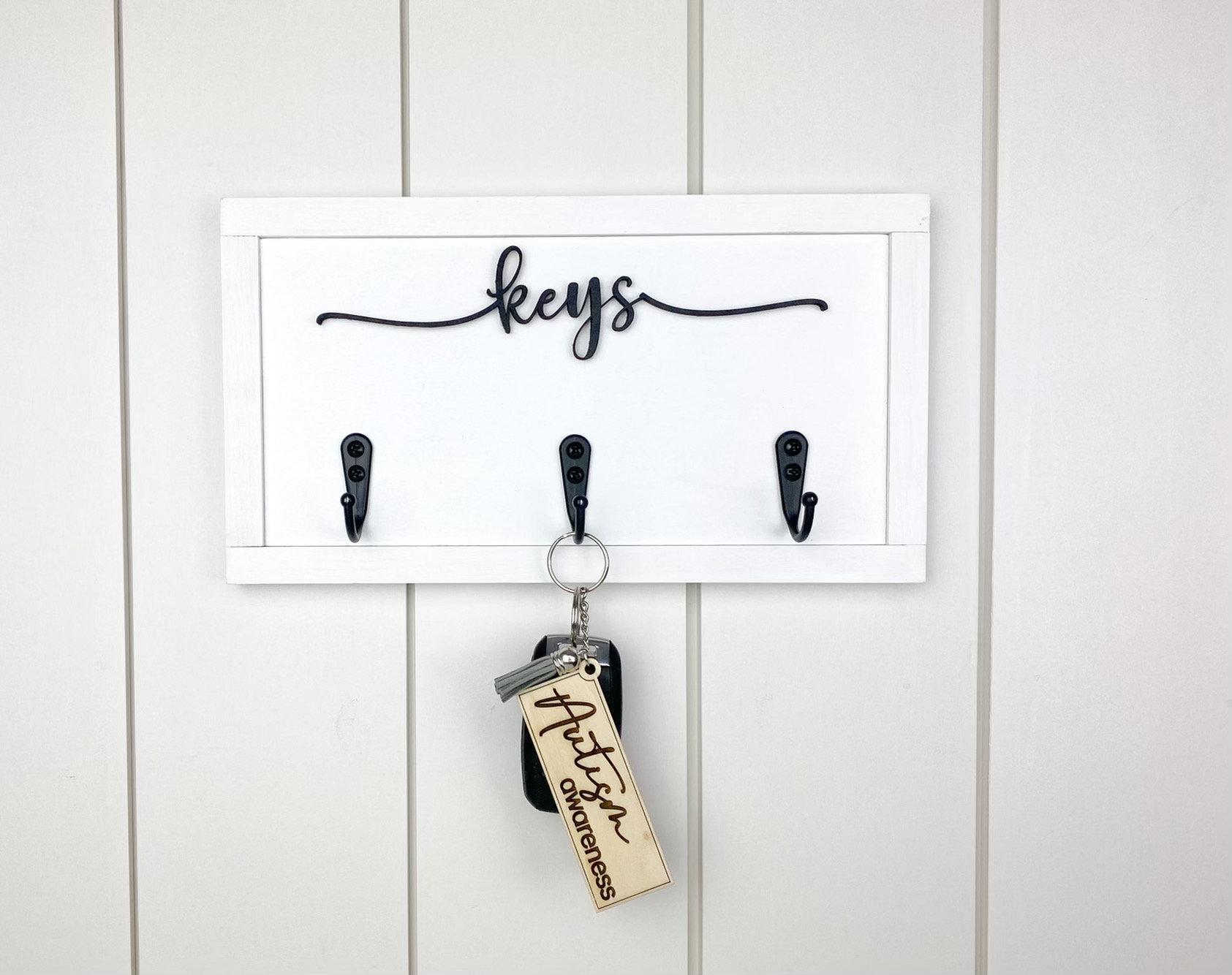 Front Door Key Holder Entryway Key Organizer Wooden Key Etsy