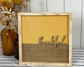 Thankful Fall Framed Sign, Fall Sign, Fall Decor, Framed Fall Sign