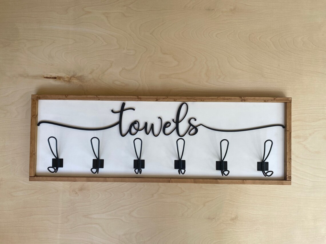 Personalized Farmhouse Towel Hooks Bathroom Towel Hook Etsy