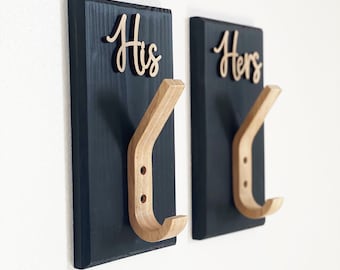 His and Hers Towel Hook | Farmhouse Towel Hook | Bathroom Towel hook | Towel Hook | His and Hers | Entryway Hook