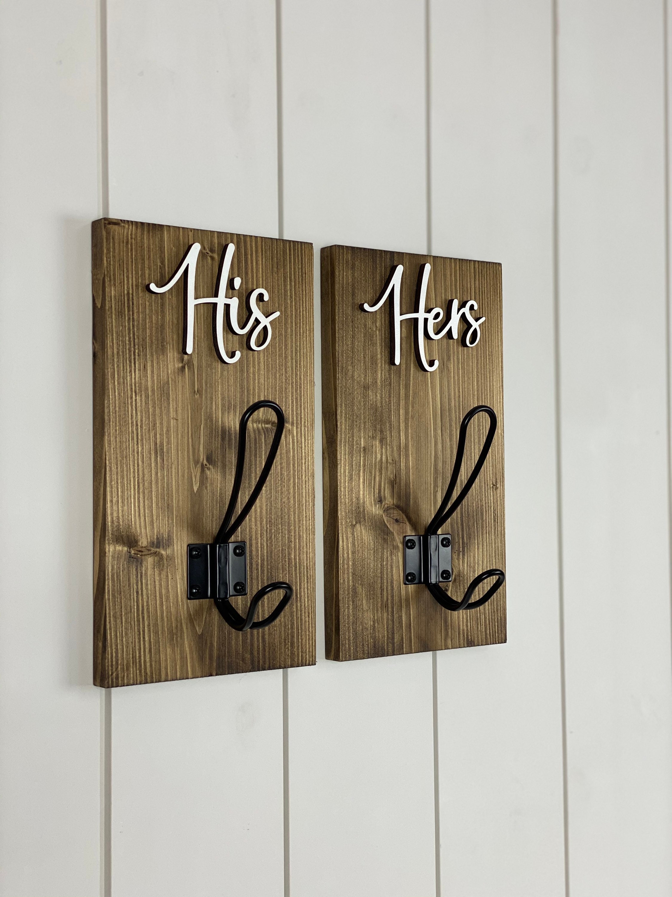 His and Hers Towel Hook Personalized Hook Bathroom Towel Etsy