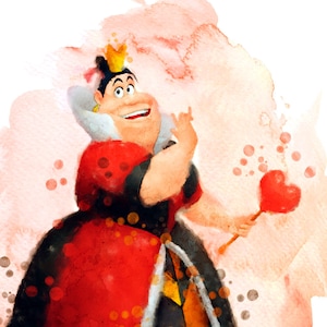 Biglietto di auguri di buon compleanno della Regina di Cuori - Biglietto di auguri o di compleanno di Alice nel Paese delle Meraviglie