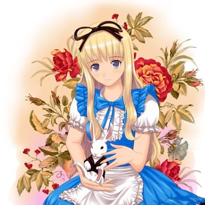 Anime Alice im Wunderland Happy unbirthday Karte - Alice Geburtstagskarte im asiatischen Manga Stil