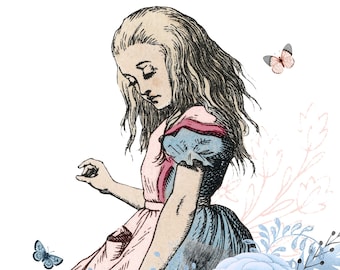 Alice in Wonderland A4 size instant download printable poster, digital print