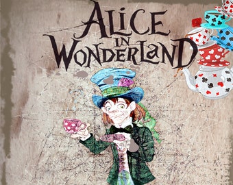 Alice in Wonderland Hatter fridge magnet, non-scratch