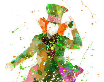 The Hatter from Alice in Wonderland - Johnny Depp inspired fridge magnet - refrigerator magnetic sign
