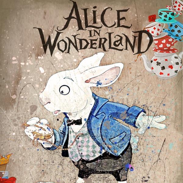 Alice in Wonderland White rabbit fridge magnet - soft vinyl non-scratch