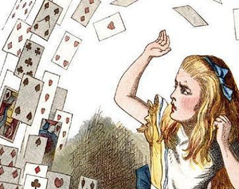 Alice in Wonderland Happy Unbirthday Greeting or birthday card, Victorian Alice, free personalized message inside, 5x7 with envelope.
