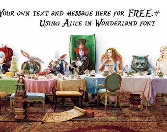Custom Mad Hatter Tea Party Glossy Poster, Alice in Wonderland A4