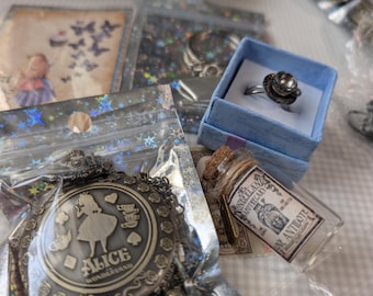Alice in Wonderland Mystery Gift Box, Bookish Surprise Box for Book Lovers, Tea Party & Literary Gift for Lewis Carroll fans, Unboxing Gift