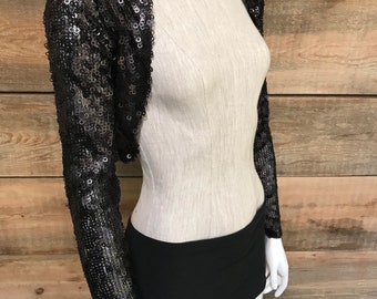 Sequin Shrug : Black