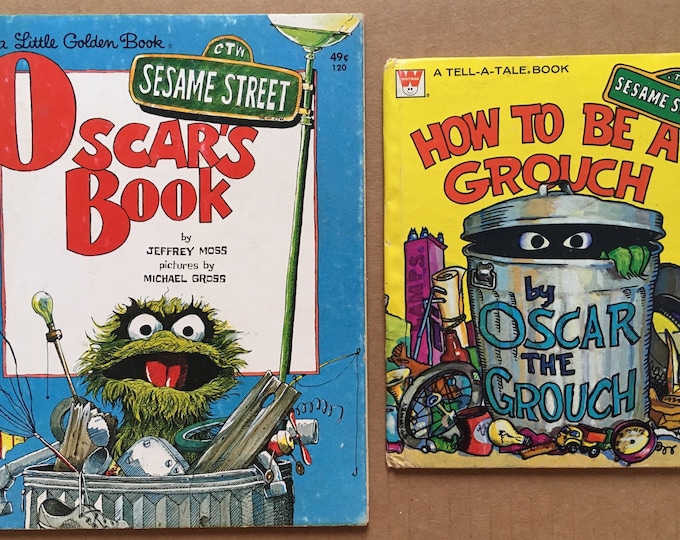 Vintage 1976 Sesame Street Oscar the Grouch Books Hardcover, Little ...