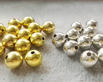 4mm Small Beads GCB064 10 Strands Gold Plated Copper Beads Sparkle Round Ball Beads 24k Gold Plated Copper Ball Beads