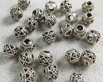 Tibetan Donut Spacer Beads 8mm Antique Gold 30 Pcs Art Hobby Jewellery Making