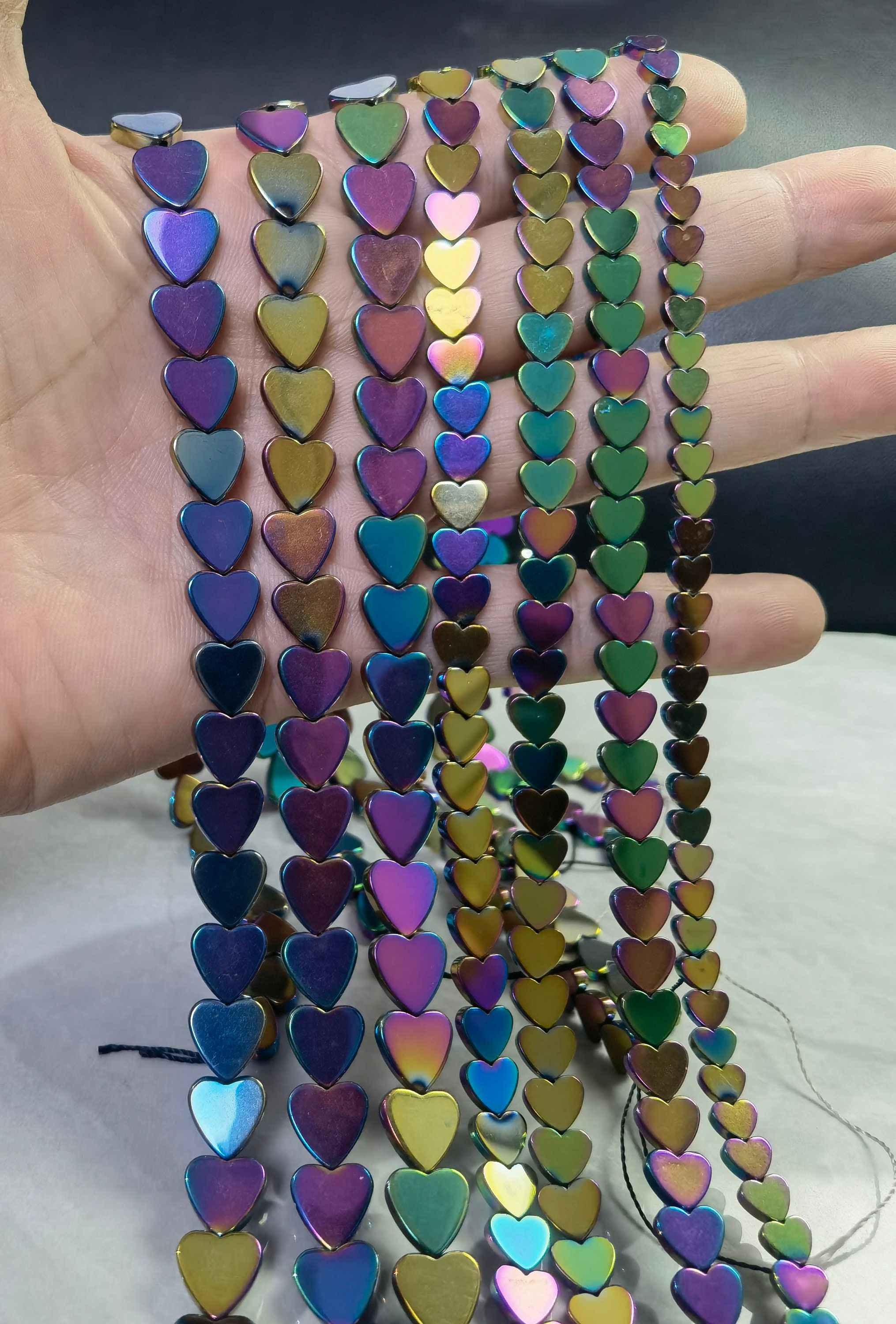 Perles En Hématite En Forme De Cœur - Lot De 10 Pièces De 8mm - DIY Bijoux