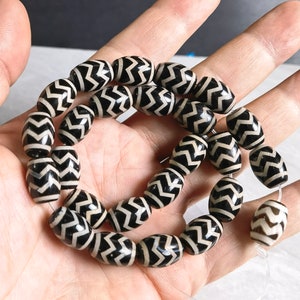 10x14mm Tibetan Buddhist Amulet Beads , Sacred Dzi Bead , Dzi Drum Beads , 25pcs Full Strands,AQ- 1297