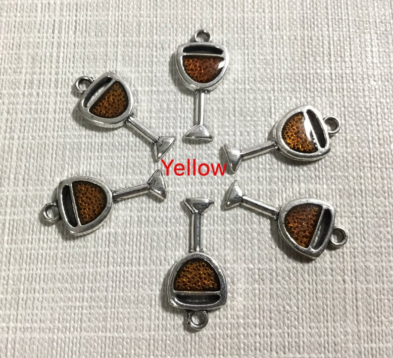 30pcs Enamel Wine Glass Charms Silver Wine Glass Charms Etsy