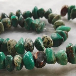 1 Full Strand Natural Sea Sediment Jasper loose beads , Pebbles Shape Spacer Beads ,Impression Jasper Imperial Impression Stone Spacer Beads