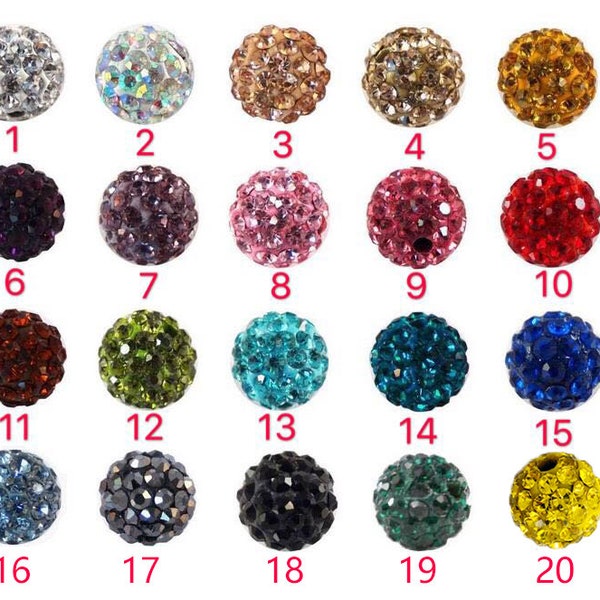 Perles boule disco de couleurs mélangées 8 mm 10 mm, micro-perles pavage, boules disco strass, perles en pâte polymère, 100 pièces 300 pièces 500 pièces en option, vente en gros