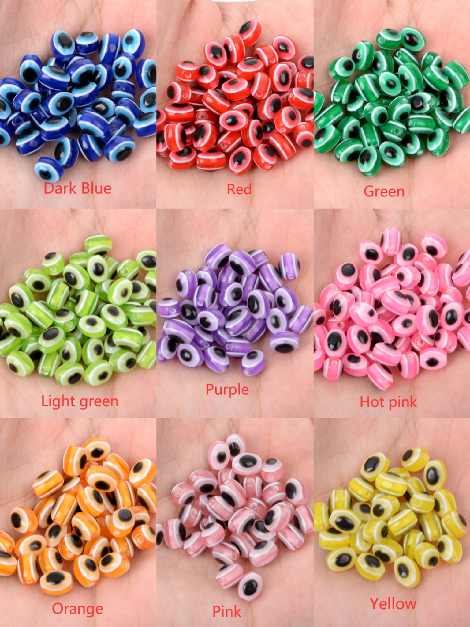 50/100Pcs Red Love Heart Beads Polymer Clay Beads Soft Pottery Spacer Beads  for Jewelry Making DIY Bracelet Necklace Accessorie