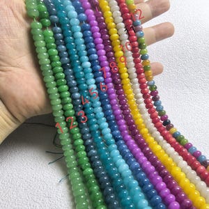 5x8mm Rainbow Rondelle Beads ,Dyed Jade Rondelle Beads ,Rondelle Loose Beads, Gemstone Beads ,Semi Precious Beads ,15” Full Strand, UA- 1799