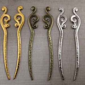 5 pcs Large Hair Sticks Hairpin , Flower Pattern Hair Accessories , Gold / Bronze /Silver Hair Stick ,22 x 155mm Wholesale Hair Stick BA-279