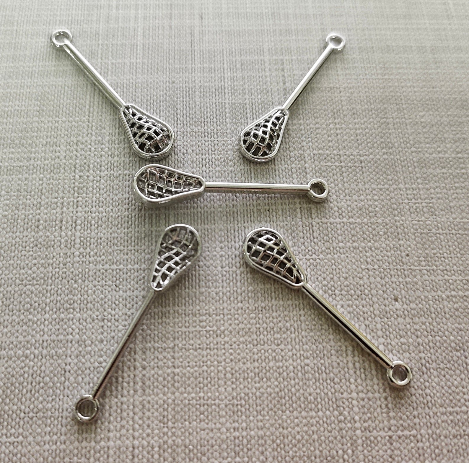 30pcs Lacrosse Player Charms Rhodium / Gold Lacrosse Stick Etsy