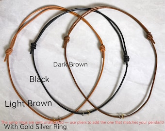 2mm leather necklace cord ,Adjustable cord necklace, necklace cord ,premium leather necklace cords, slip knot type of necklace ,Jewelry cord