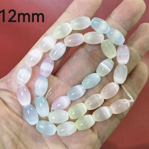 Natural Rainbow Selenite Drum Barrel Beads ,8x13mm Multi Color Selenite Gemstone Beads , Jewelry Crafts ,15.5’’ Strand BA- 1698