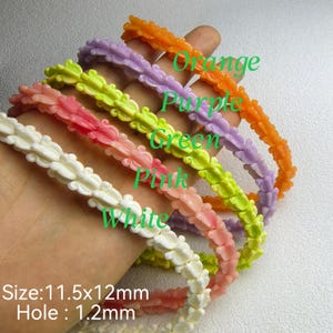 Perline di fiori hawaiani da 12 mm, viola, rosa e bianchi, per la creazione di ghirlande, lei hawaiana fai da te, creazione di gioielli, creazione di lei, 5-50 pezzi