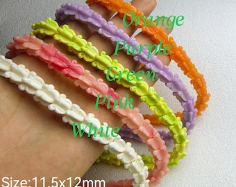 12 mm Hawaiianische Kronenblumenperlen lila rosa weiße Kronenblume für Girlanden Lei, Hawaiian Lei DIY Schmuckherstellung, Auto Lei, 10-1000St