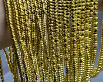 Perline di ematite placcate in oro, perline di distanziatore Rondelle di ematite, perline di ematite, perline di Rondelle da 4,5 mm 6,5 mm 8,5 mm, filo pieno da 15,5 pollici, BA- 1323