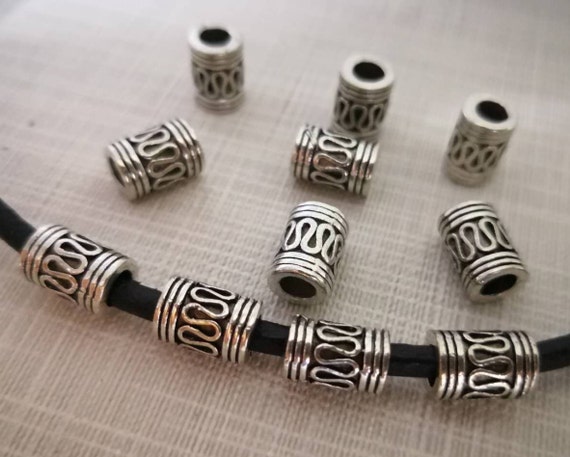 Pcs Art Hobby Jewellery Tibetan Flower Spacer Beads 2 x 8mm Antique Silver 50