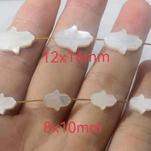 Mother Of Pearl Hamsa Hand Beads , Hamsa Hand Beads , Hole 0.6mm .Shell Hand Beads , Lot of 10 / 30 / 50 / 100 pcs ,Findings ,BA- 461