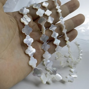 White Mother Of Pearl Four Leaf Clover Beads ,Four Leaf Clover ,6/8/10/12/14mm White MOP Clover Beads lot of 10/30/50/100 Pieces ,BA- 801
