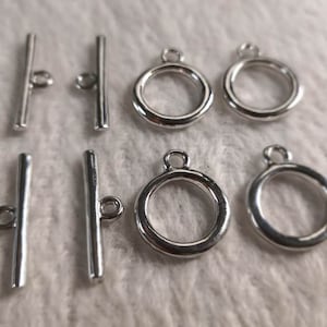 20 sets Rhodium Plated Toggle Clasps Charms ,Toggle Clasps Jewelry ,Metal Circle Toggles Clasps ,Bracelet End Clasp ,Wholesale
