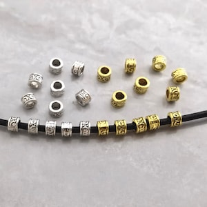50pcs Antique Gold Silver Spacer Beads, 3x4.5mm Tibetan Style Spacer Beads , BA- 949