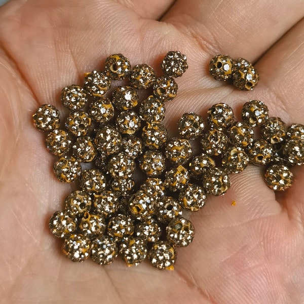 4mm 6mm Light Colorado Crystal Disco Ball Beads, Micro Pave Crystal, Rhinestone Disco Balls, Polymer Clay Beads, Options de quantité