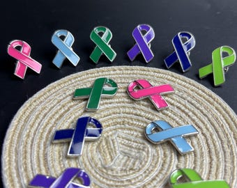 18x25.5mm Awareness Ribbon Lapel Hat Pins ,Cancer Ribbon Lapel Pin ,Miniature Ribbon Pin , Multiple Color 、Quantity Options  .BA- 1830