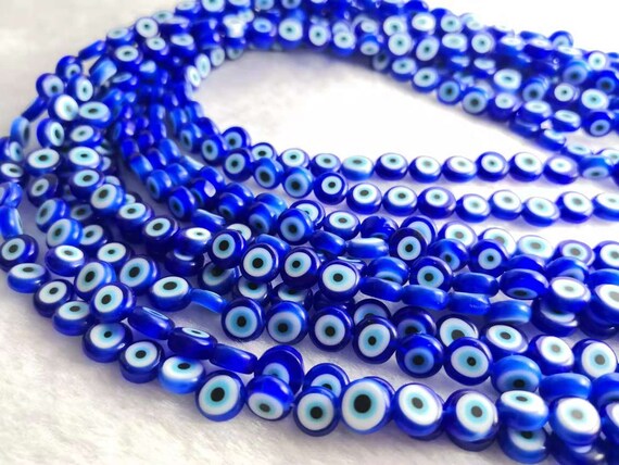 8mm evil eye beads handmade jewelry beads bracelet beads glass beads blue evil eye beads 6mm