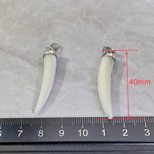 Mother Of Pearl Tooth Pendant ,40mm Tooth Charms ,Elephant Tooth Charms ,Horn Tooth Pendant Italian Horn Charm ,5 - 30pcs Bulk Lot Optionas