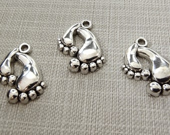 50pcs Antique Silver Foot Charms ,20x13 mm Feet Charm , Parent Child Charms , Jewelry Making ,DIY Supplies , Wholesale,BA-367